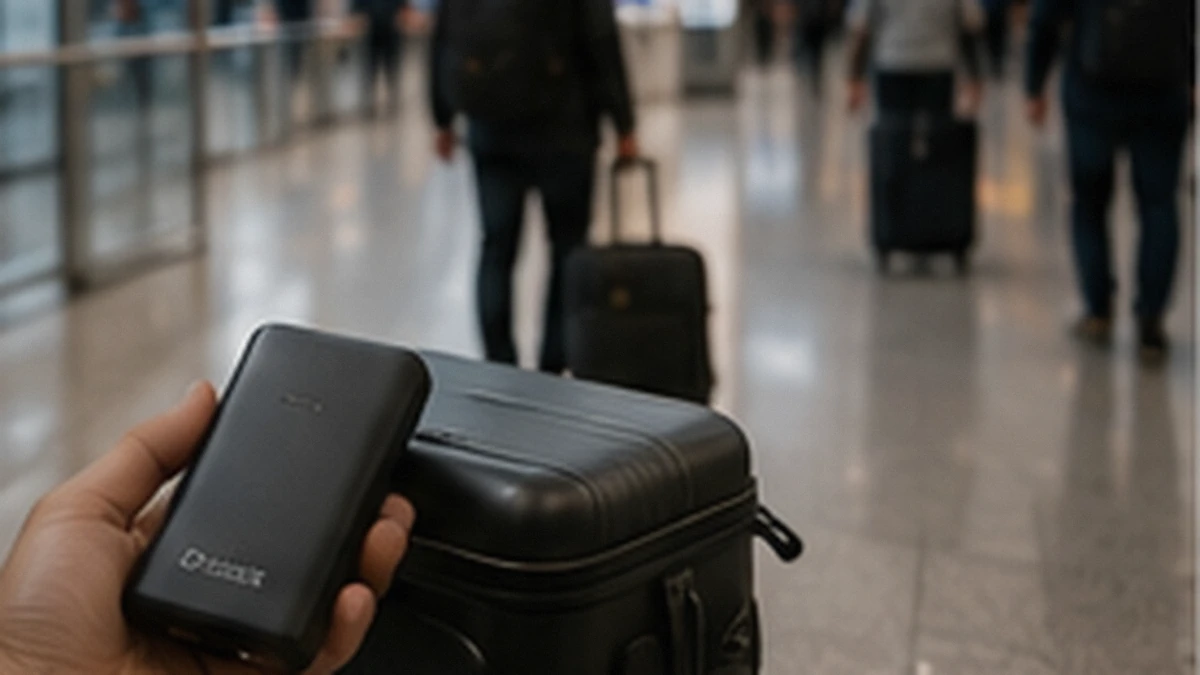 2026 보조배터리 기내 반입 공항 보안검색 구역에서 보조배터리를 휴대수하물로 준비하는 여행 상황