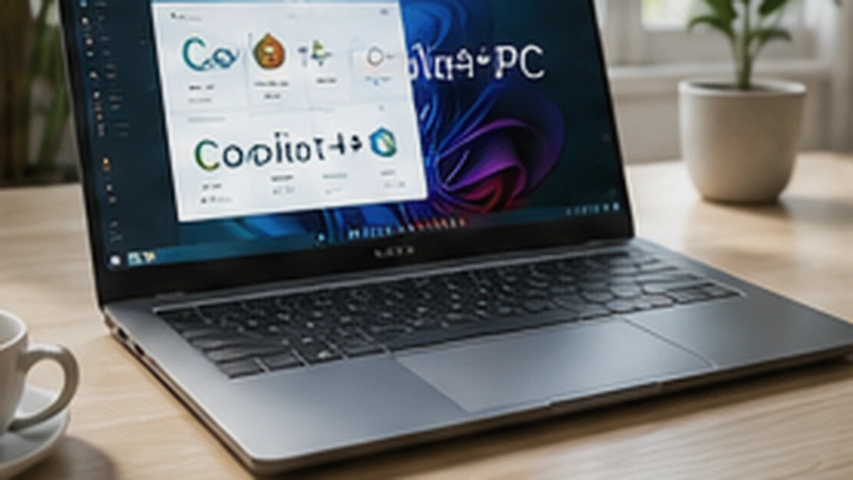 Copilot+ PC 40 TOPS 책상 위 노트북으로 AI 기능을 사용하는 일상적인 작업 환경